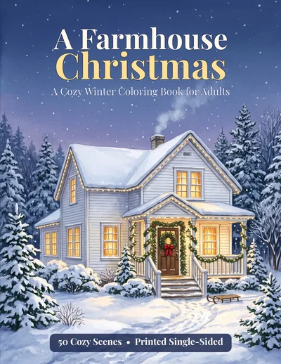 Cover of A Farmhouse Christmas, by The New Ark Studio. Adults.